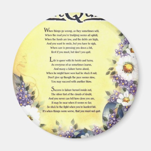 Aimant N'abandonnez pas=Des mots inspirants de la sagesse (Devant)