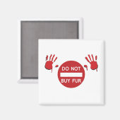 Aimant N'achetez pas de fourrure (Recto/Verso)