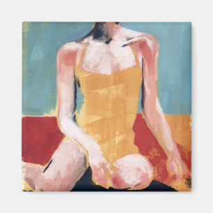 Aimant Nage vintage - maillot de bain jaune