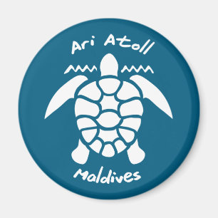 Aimant Nager avec des tortues aux Maldives sur l'atoll d'