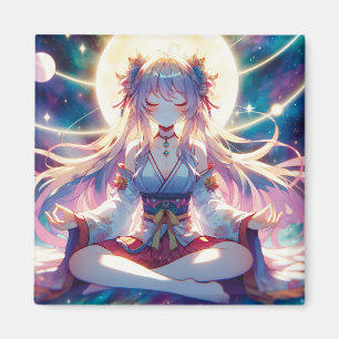 Aimant Namaste Anime Girl Meditating