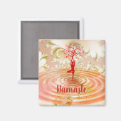 Aimant Namaste Citation Yoga Arbre de vie Zen (Recto/Verso)