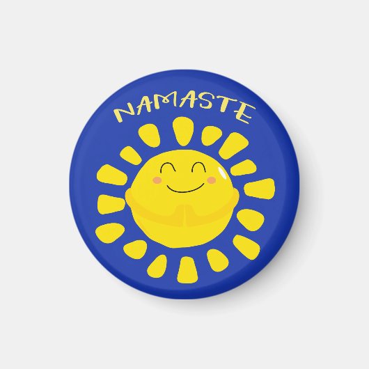 Aimant Namaste Cute Praying Sun Cartoon (Devant)