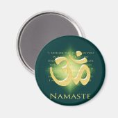 Aimant Namaste - Je vous salue (en vert) (Recto/Verso)