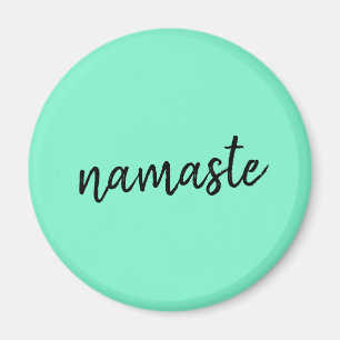 Aimant Namaste   Neo Mint Green Moderne Yoga Spirituel