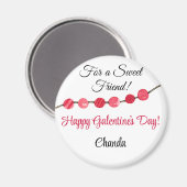 Aimant Name | Girly Happy Galentine's Day 2.25-in Round (Recto/Verso)