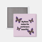 Aimant Nana Rend Le Monde Beau Papillon Grand-Mère (Recto/Verso)