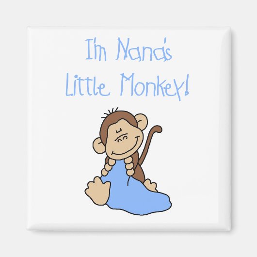 Aimant Nana's Little Monkey - Chemises bleues et cadeaux (Devant)