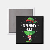 Aimant Nanny Elf Christmas Girls Women Elf Squad Xmas Fam (Recto/Verso)