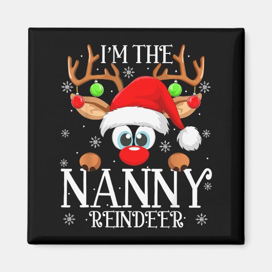 Aimant Nanny Reindeer Christmas Family Matching Group Fun (Devant)