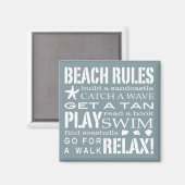 Aimant Nantucket Beach Rules Bleu & Blanc (Recto/Verso)