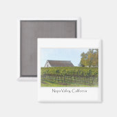 Aimant Napa Valley California Vineyard et Barn (Recto/Verso)
