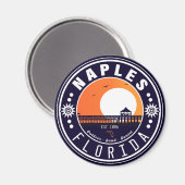 Aimant Naples Florida Beach Retro Sunset Pier 80s (Recto/Verso)