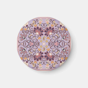 Aimant Nappe à fleurs indiennes : belle motif pastel