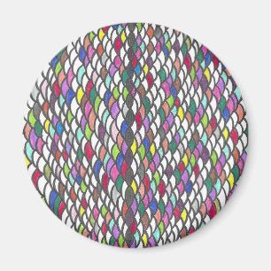 Aimant Narmin Motif répétitif et coloré dessiné à la ma