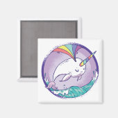 Aimant Narwhale arc-en-ciel (Recto/Verso)
