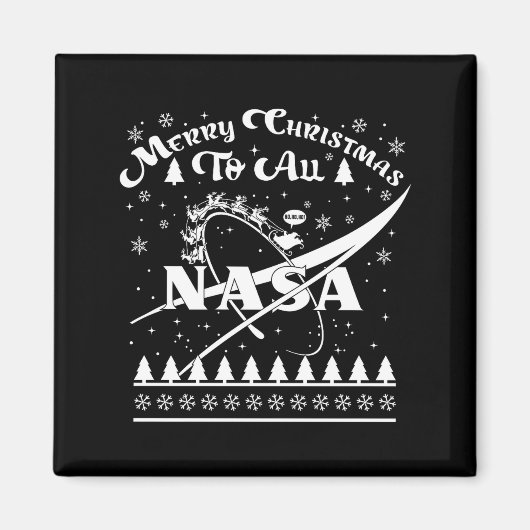 Aimant Nasa Merry Christmas To All Ugly Sweater Logo With (Devant)