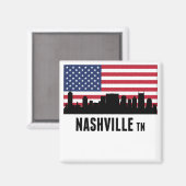 Aimant Nashville TN - Drapeau américain (Recto/Verso)