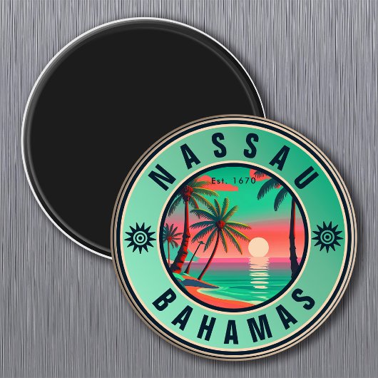 Aimant Nassau Bahamas Retro Seagull Souvenir 1950