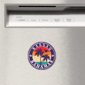 Aimant Nassau Palm Tree Bahamas Souvenirs Vintages 80s (In Situ (Lave-vaisselle))