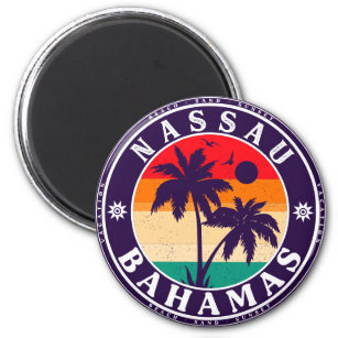 Aimant Nassau Palm Tree Bahamas Souvenirs Vintages 80s