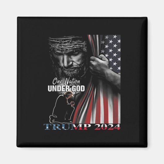 Aimant Nation Under God Trump 2024 God American Flag 1 (Devant)