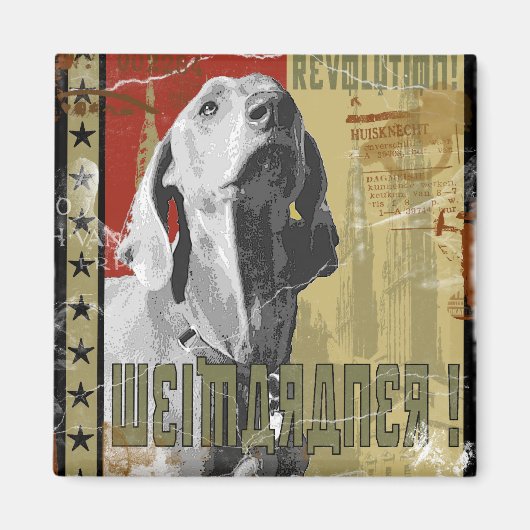 Aimant Nation Weimaraner : Weimaraner Vintage ! (Devant)