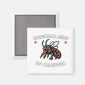 Aimant National Bird of Manitoba Funny Mosquito 2" Square (Recto/Verso)