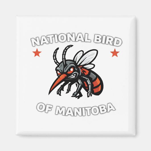 Aimant National Bird of Manitoba Funny Mosquito 2" Square (Devant)