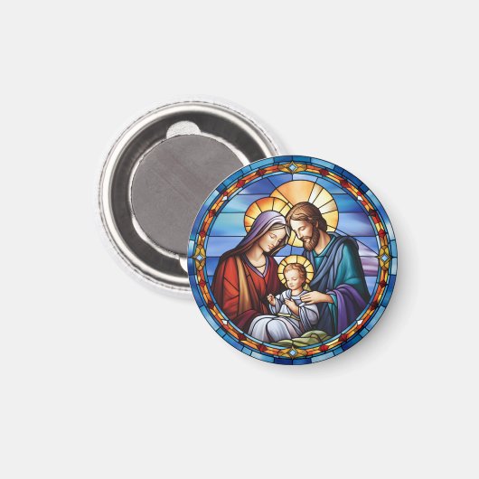 Aimant Nativité en verre tendu Noël (Recto/Verso)