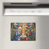 Aimant Nativity Stained Glass Art – Holy Family Christmas (In Situ (Lave-vaisselle))