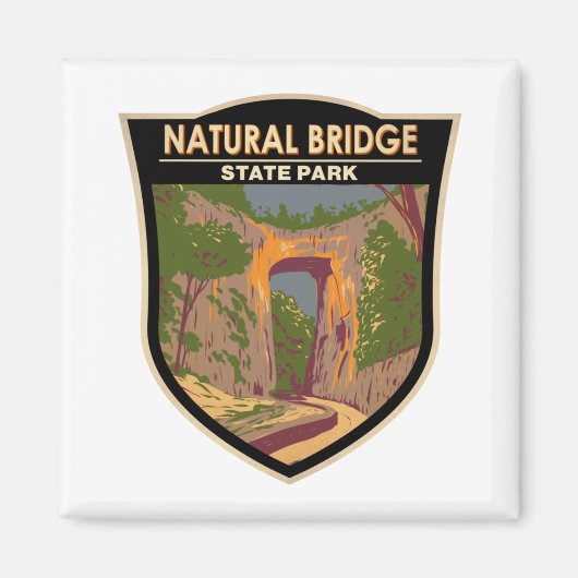 Aimant Natural Bridge State Park Virginia Vintage (Devant)