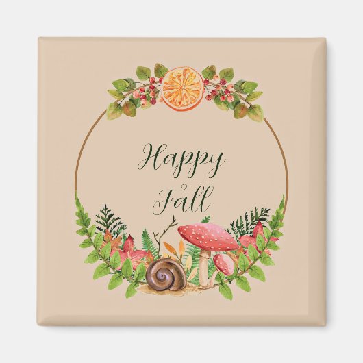 Aimant Nature d'automne avec texte personnalisable (Devant)