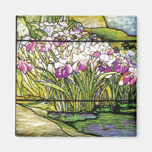 Aimant Nature en verre souillé de Nouveau Tiffany d'art