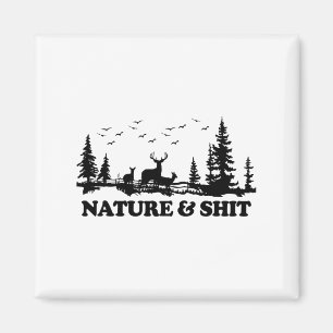 Aimant Nature et cabane de camping drôle au bord du lac R