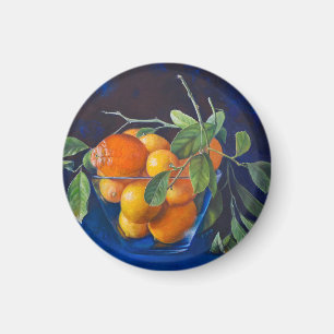 Aimant Nature morte avec citrons et branche d'orange