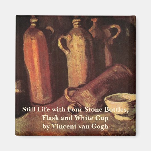 Aimant Nature morte de 4 bouteilles de pierre par Vincent (Devant)