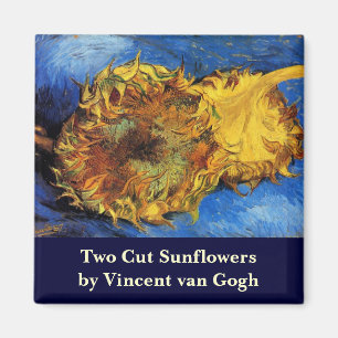 Aimant Nature morte Deux tournesols coupés par Vincent va