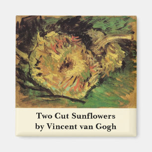Aimant Nature morte Deux tournesols coupés par Vincent va