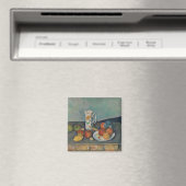 Aimant Nature morte, pichet de lait et fruits sur une tab (In Situ (Lave-vaisselle))