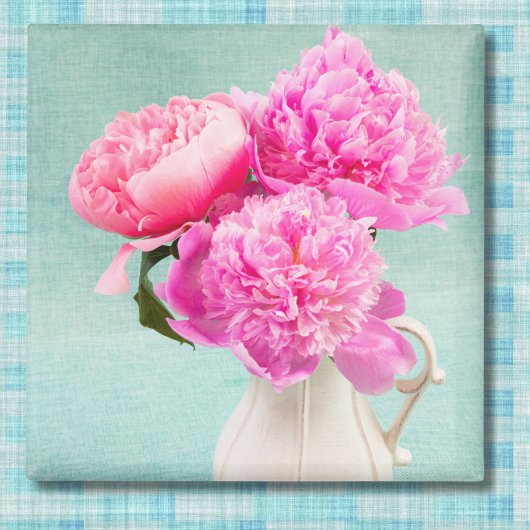 Aimant Nature morte pivoines dans un pichet de paysan