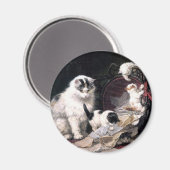 Aimant Naughty chatons chats jouant avec le panier adorab (Recto/Verso)