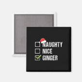 Aimant Naughty Nice Ginger Redhead Santa Hat Irish Christ (Recto/Verso)