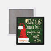 Aimant Naughty Nice List Père Noël Noël (Recto/Verso)