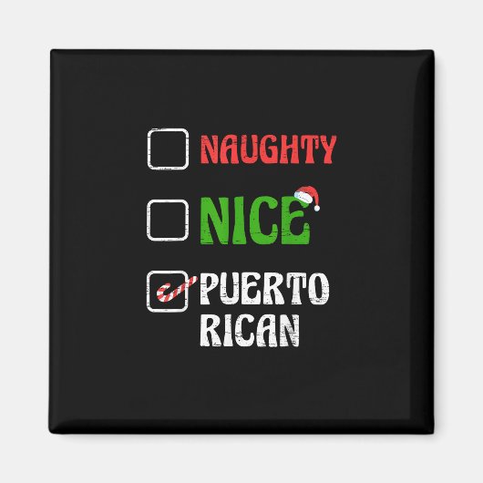 Aimant Naughty Nice Puertorican Santa Holiday Sweet (Devant)