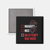 Aimant Naughty Ou Nice Drôle Une Tentative A Été Faite Ch (Recto/Verso)