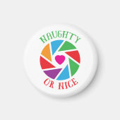 Aimant Naughty ou Nice Père Noël Cam Drôle Noël moderne (Devant)