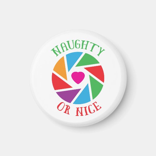 Aimant Naughty ou Nice Père Noël Cam Drôle Noël moderne (Devant)