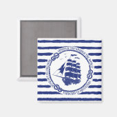 Aimant Nautical Emblem With Sailing Ship (Recto/Verso)