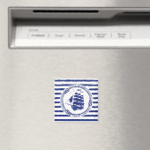 Aimant Nautical Emblem With Sailing Ship (In Situ (Lave-vaisselle))